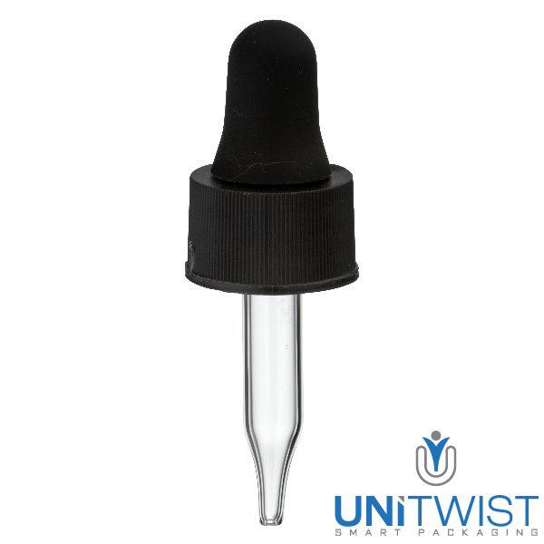 Glas-Tropfpipette schwarz UT13/3 UNiTWIST