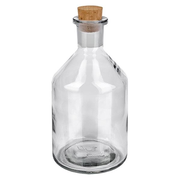 Steilbrustflasche 100ml klar Enghals inkl Korken