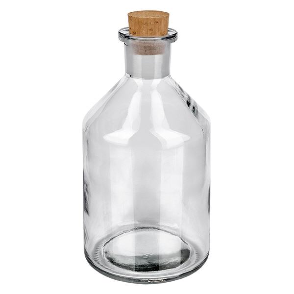 Steilbrustflasche 500ml klar Enghals inkl Korken