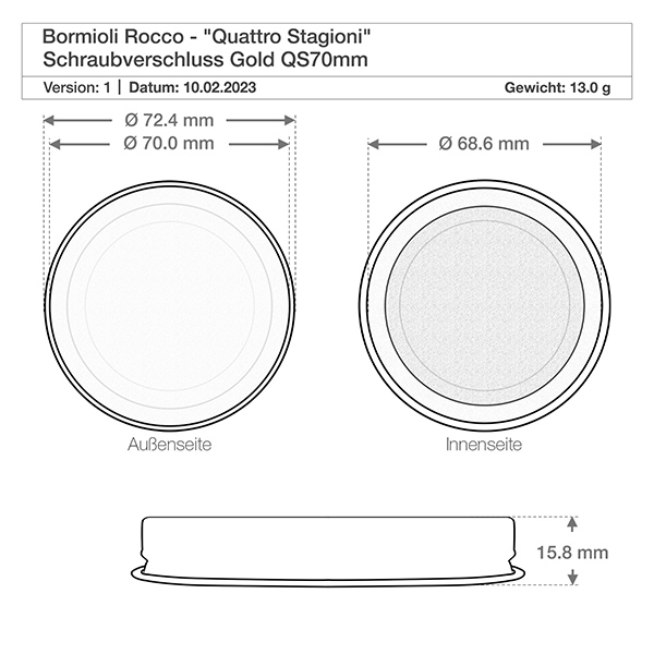 250ml Rundglas "Quattro Stagioni" mit Deckel