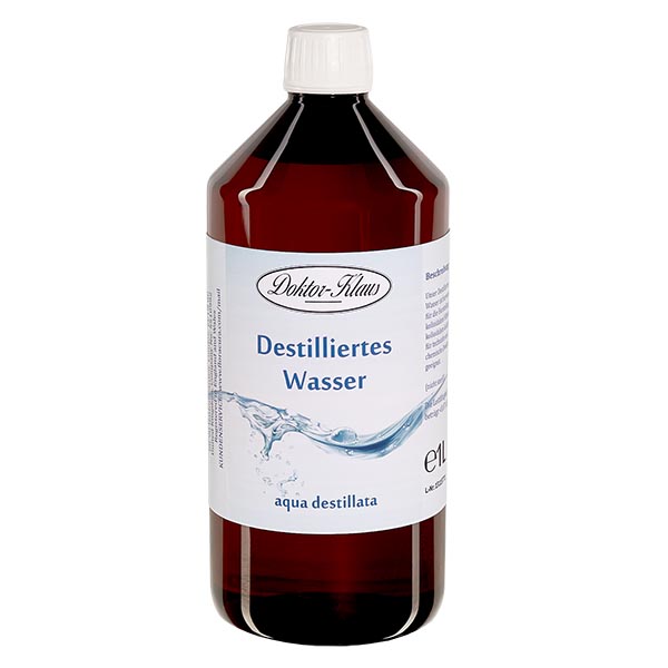 1 Liter Destilliertes Wasser - Aqua dest in PET Flasche von Doktor Klaus