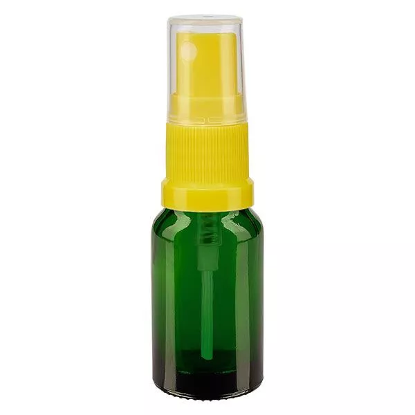 10ml grüne Sprayflasche STD gelb/transp. ApoGlas