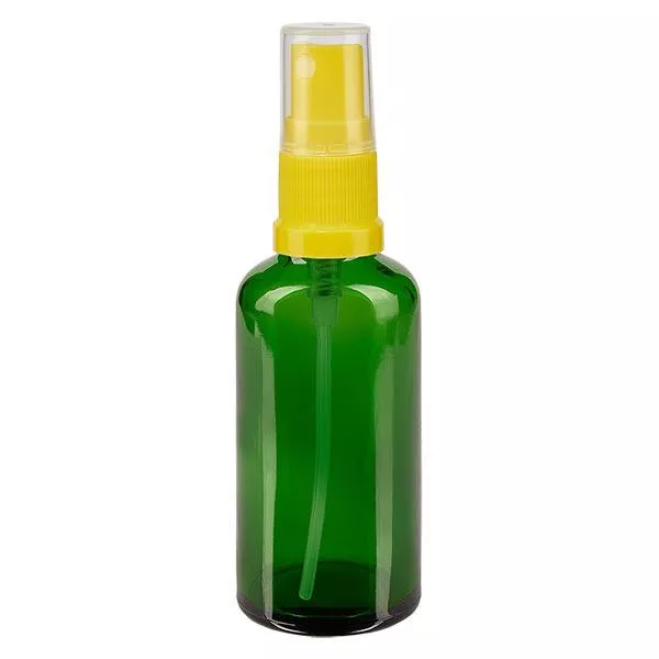 50ml grüne Sprayflasche STD gelb/transp. ApoGlas