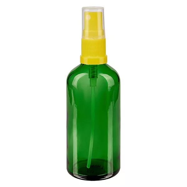 100ml grüne Sprayflasche STD gelb/transp. ApoGlas