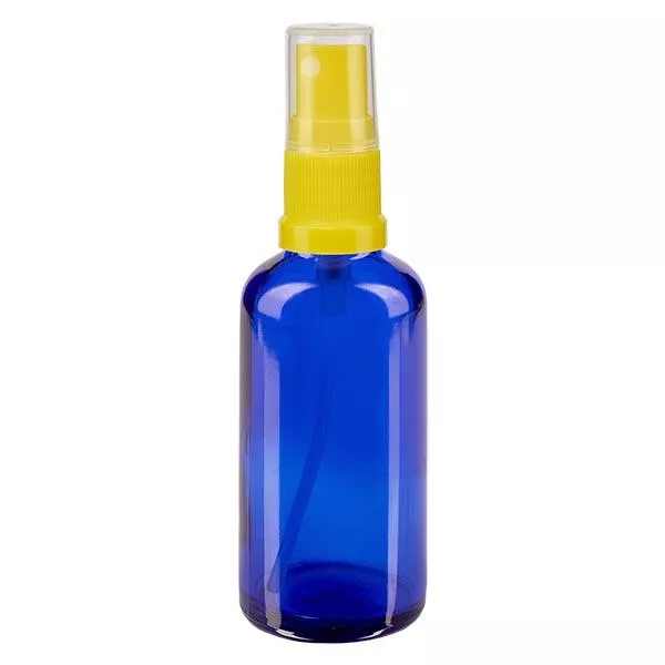 50ml blaue Sprayflasche STD gelb/transp. ApoGlas