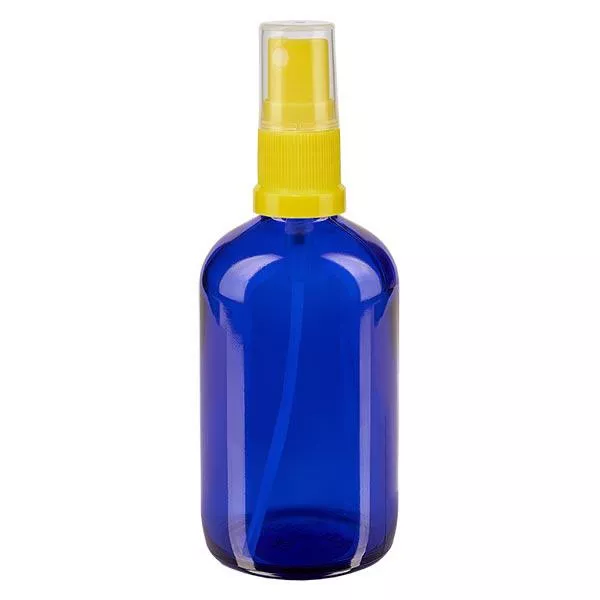 100ml blaue Sprayflasche STD gelb/transp. ApoGlas