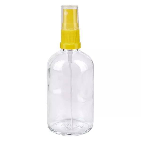 100ml klare Sprayflasche STD gelb/transp. ApoGlas