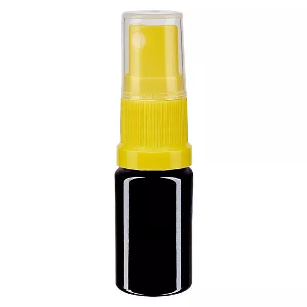 Apothekenfl. viol. 5ml Sprayaufsatz gelb