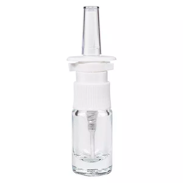 5ml klare Nasensprayflasche weiss/tr. STD ApoGlas