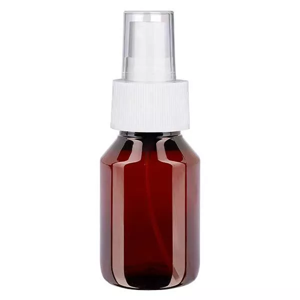 PET Flasche 50ml mit Zerstäuber weiss