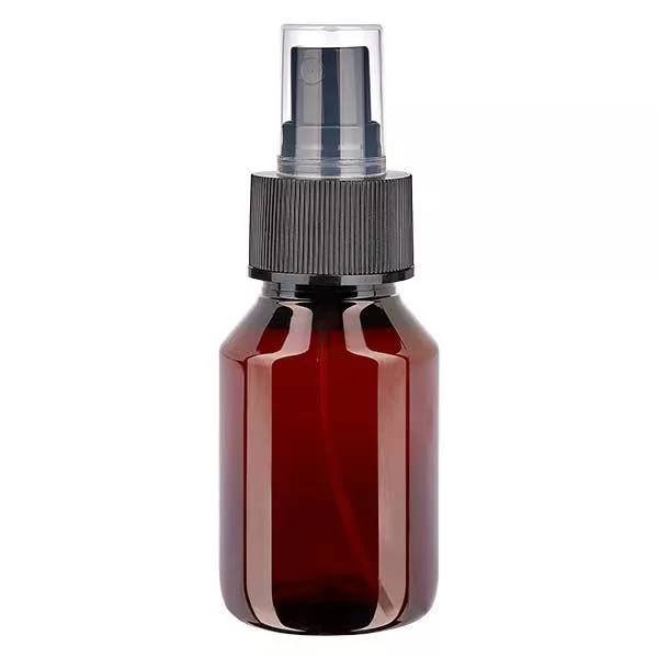 PET Flasche 50ml mit Zerstäuber schwarz