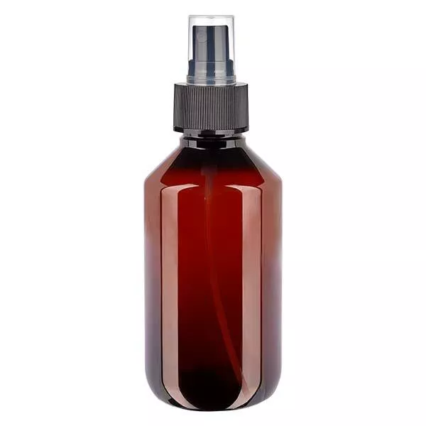 PET Flasche 200ml mit mit Zerstäuber schwarz