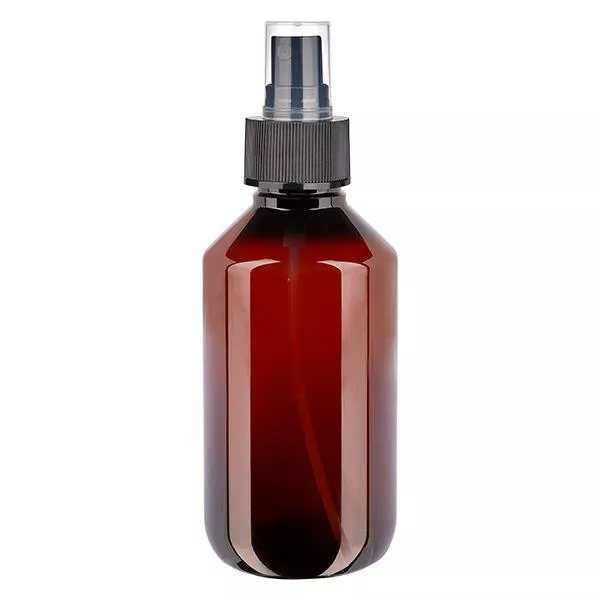 PET Flasche 200ml mit mit Zerstäuber schwarz