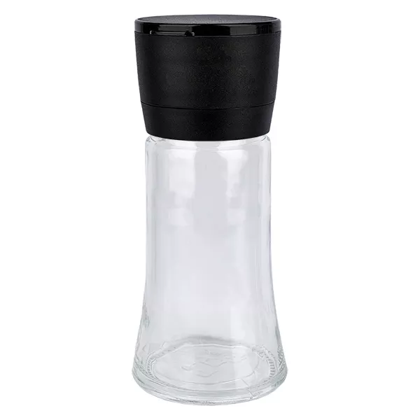 Salz-/Gewürzglas 95ml mit Mühle (grob) schwarz