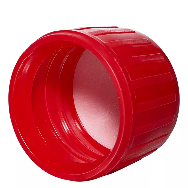Schraubverschluss rot 28mm für Medizinflaschen mit OV-Ring