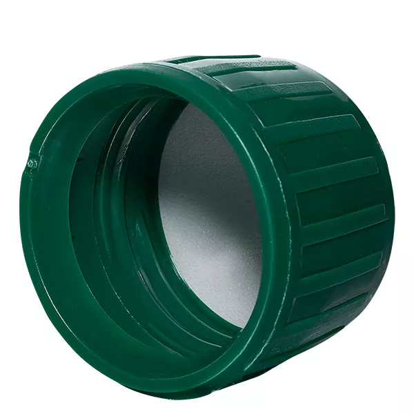 Schraubverschluss grün 28mm für Medizinflaschen mit OV-Ring