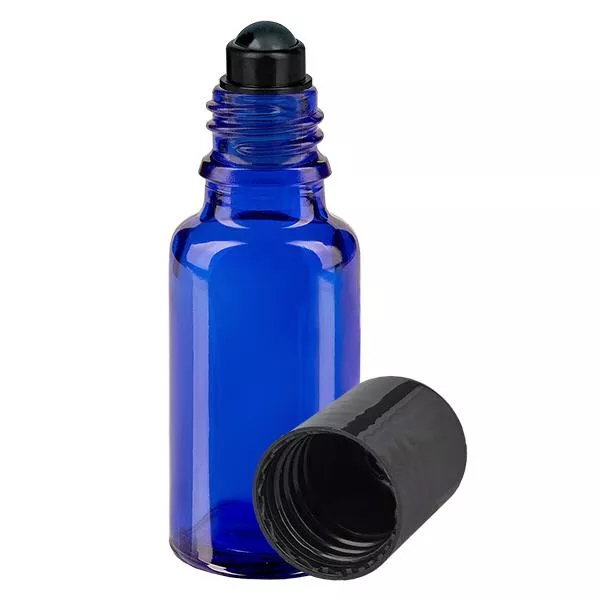 20ml blaue Roll-On Flasche STD schwarz ApoGlas