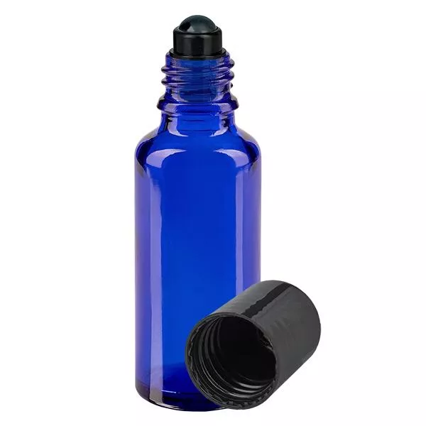 30ml blaue Roll-On Flasche STD schwarz ApoGlas