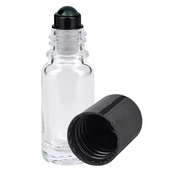 10ml klare Roll-On Flasche STD schwarz ApoGlas