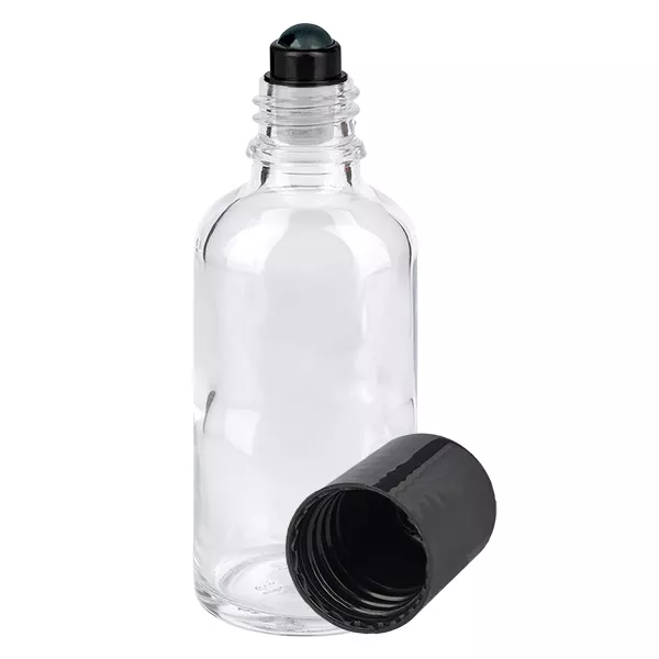 50ml klare Roll-On Flasche STD schwarz ApoGlas