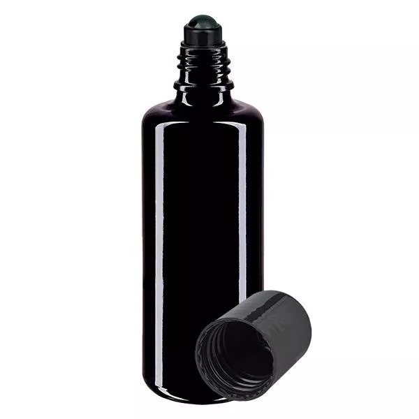 Apothekenfl. viol 100ml Roll-On Verschl. schwarz