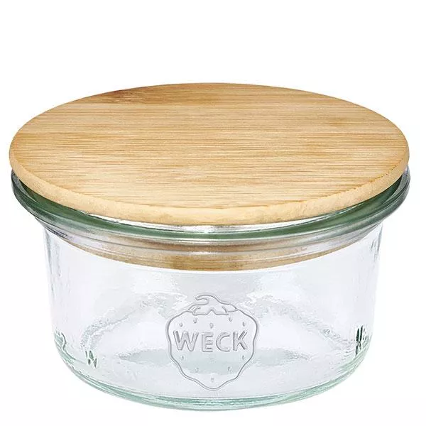 50ml Mini Sturzglas WECK RR60 mit Holzdeckel