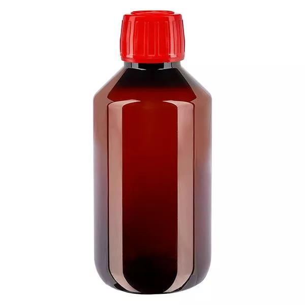 PET Flasche 200ml mit rotem Verschl. OV