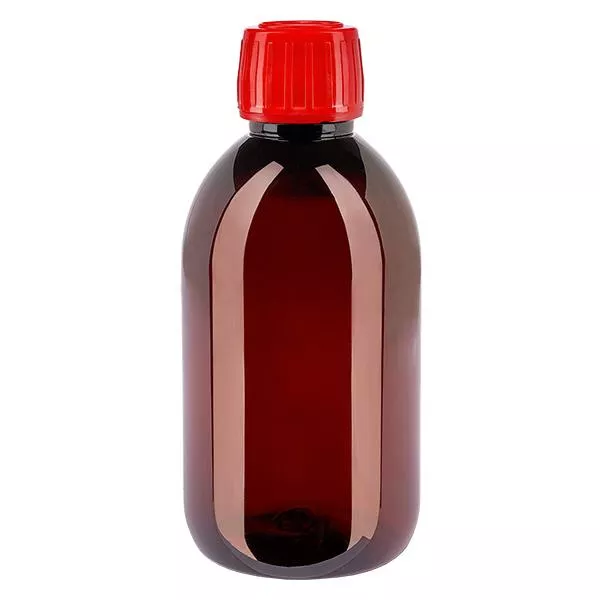 PET Flasche 250ml mit rotem Verschl. OV