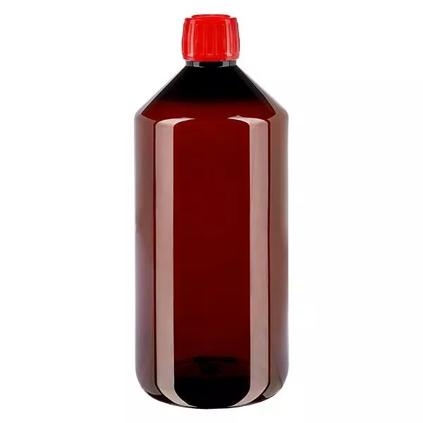 PET Flasche 1000ml mit rotem Verschl. OV