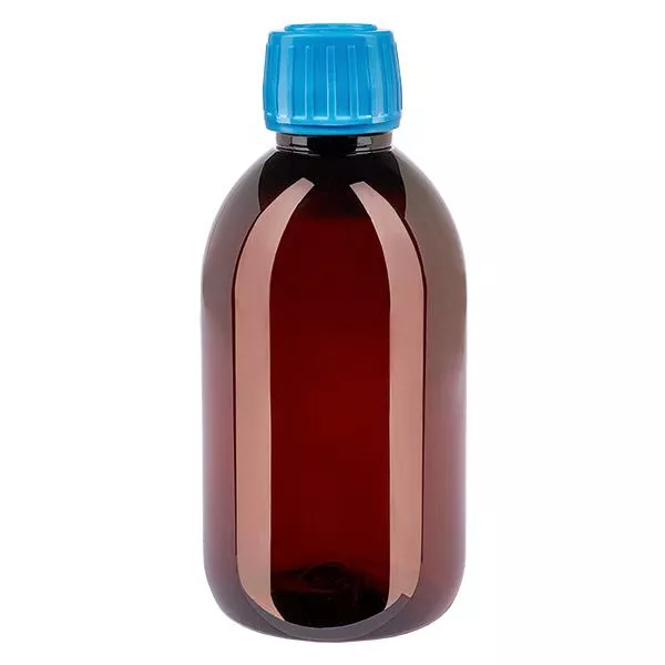 PET Flasche 250ml mit blauem Verschl. OV