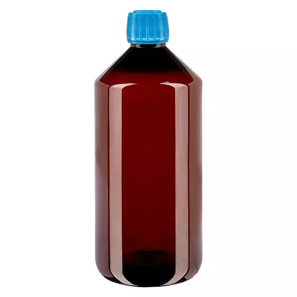 PET Flasche 1000ml mit blauem Verschl. OV