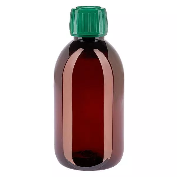 PET Flasche 250ml mit grünem Verschl. OV