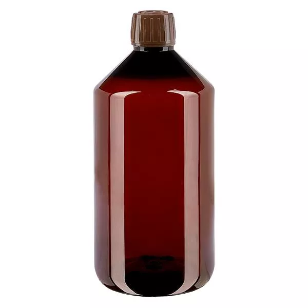 PET Flasche 750ml mit braunem Verschl. OV