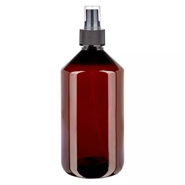 PET Flasche 750ml mit Zerstäuber schwarz