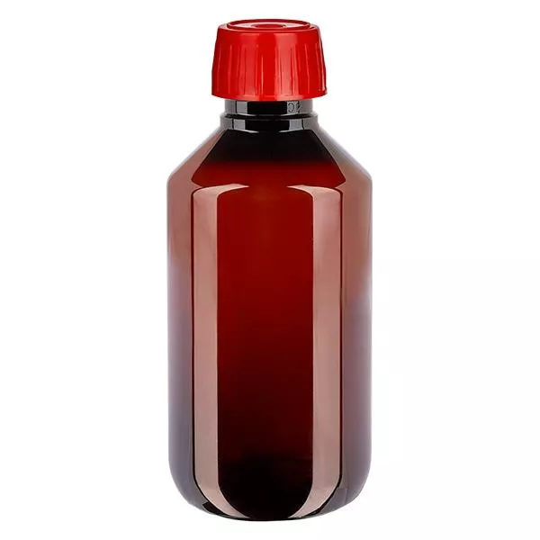 PET Flasche 200ml mit EntgasungsVerschl. rot