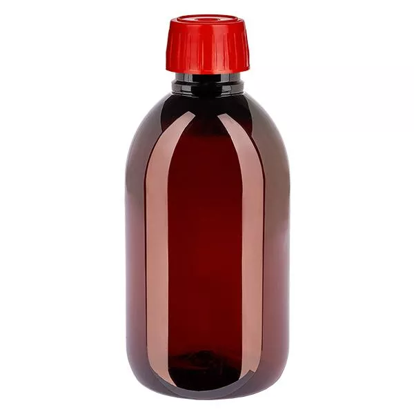 PET Flasche 250ml mit EntgasungsVerschl. rot