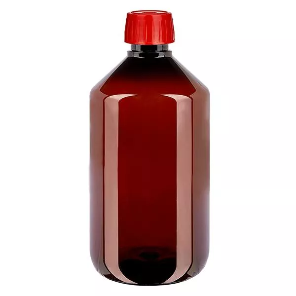 PET Flasche 500ml mit EntgasungsVerschl. rot