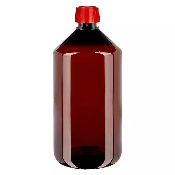 PET Flasche 750ml mit EntgasungsVerschl. rot