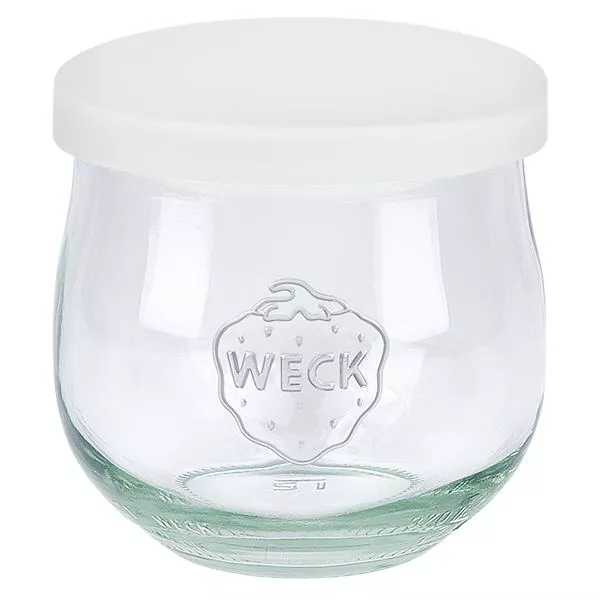 370ml Tulpenglas WECK mit Silikondeckel weiss