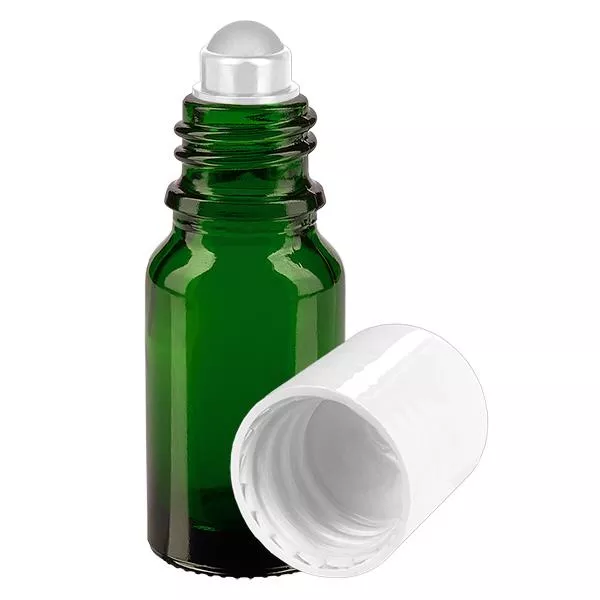 10ml grüne Roll-On Flasche STD weiss ApoGlas