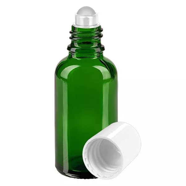 30ml grüne Roll-On Flasche STD weiss ApoGlas