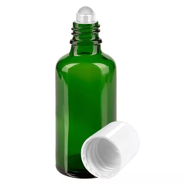 50ml grüne Roll-On Flasche STD weiss ApoGlas