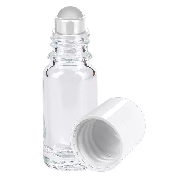 10ml klare Roll-On Flasche STD weiss ApoGlas