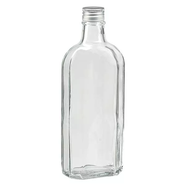 250 ml Meplat klar mit Alu Verschl. silber PP22