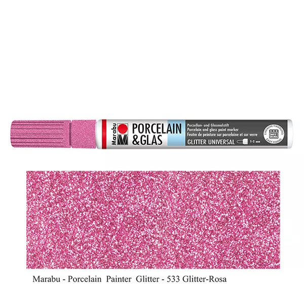 Malstift Glitter-Rosa 1-2mm für Glas/Porzellan (533)