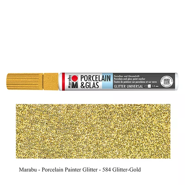 Malstift Glitter-Gold 1-2mm für Glas/Porzellan (584)