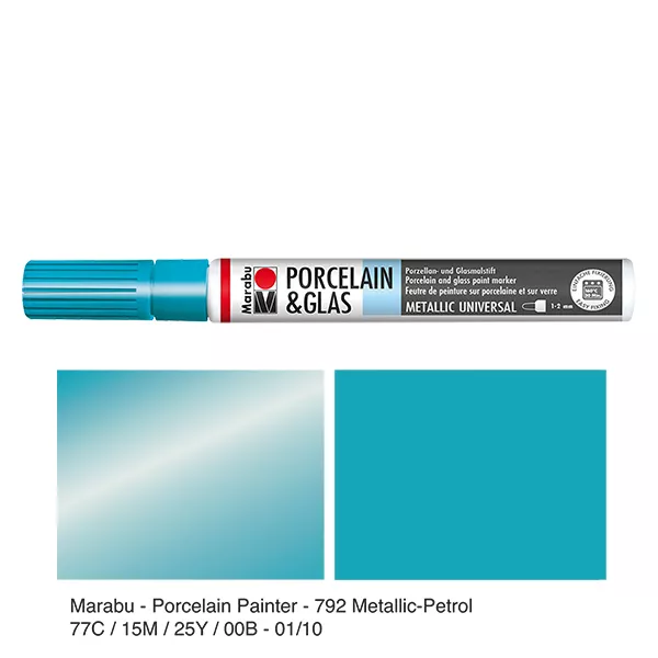 Malstift Metallic-Petrol 1-2mm für Glas/Porzellan (792)