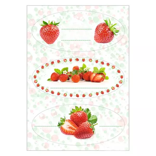 Küchenetiketten "Erdbeere" (12 Aufkleber)