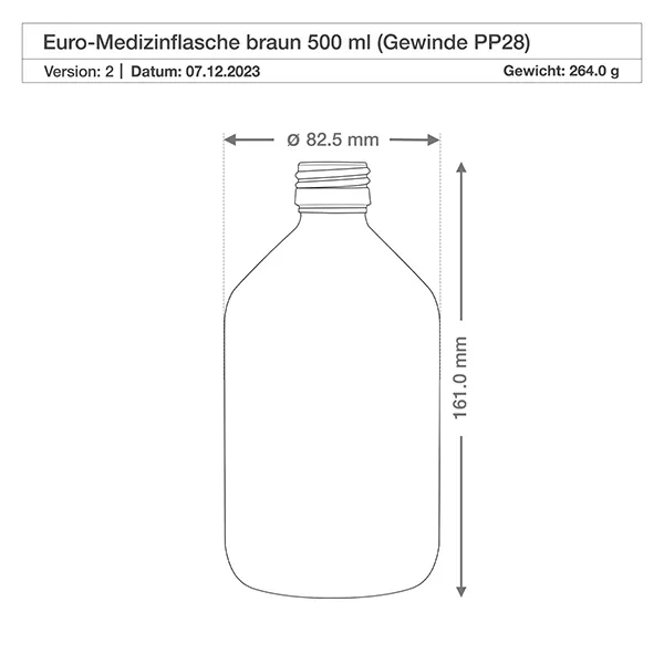 500ml Medizinflasche braun mit Zerstäuber weiss