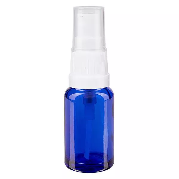 10ml blaue Sprayflasche STD weiss/transp. ApoGlas